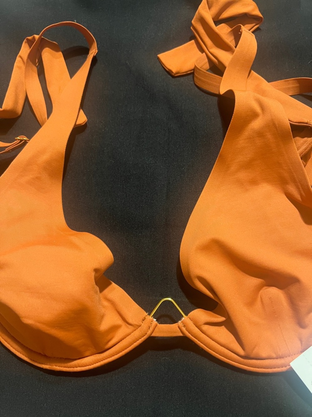 l*space Orange Halter Bikini Top